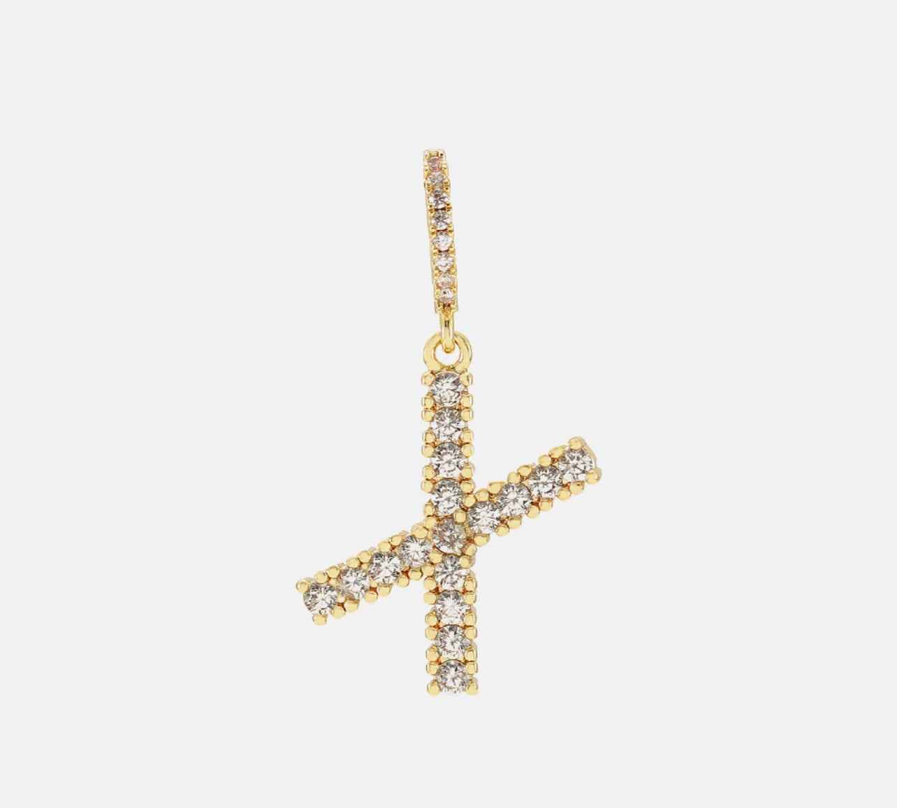 Diamond Letter Necklace & 18” Chain
