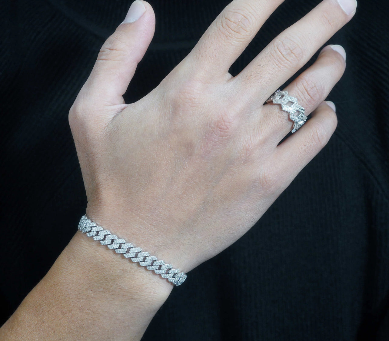 925 Cuban Moissanite Ring