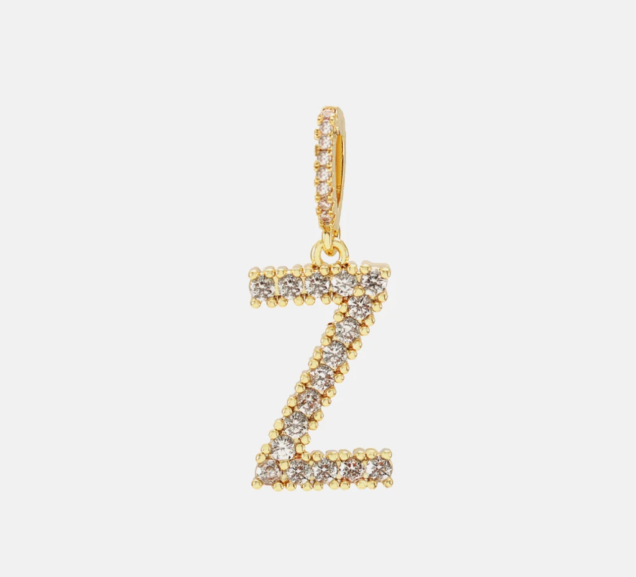 Diamond Letter Necklace & 18” Chain