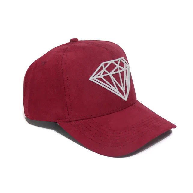 Classic Suede Logo Diamond Hat RED