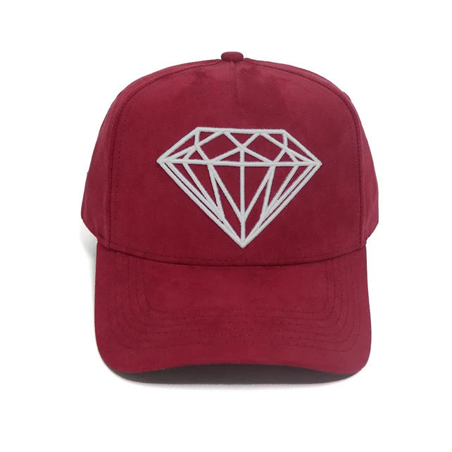 Classic Suede Logo Diamond Hat RED