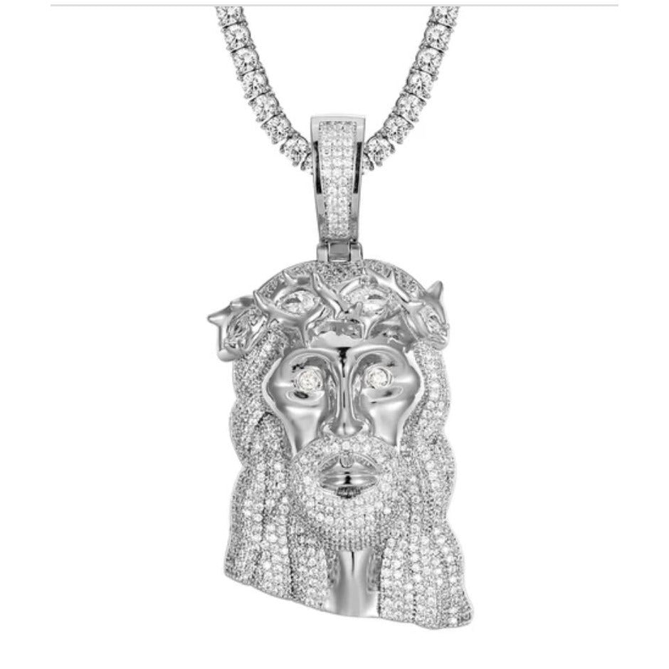 Holy Spirit White Gold Religious Jesus Pendant