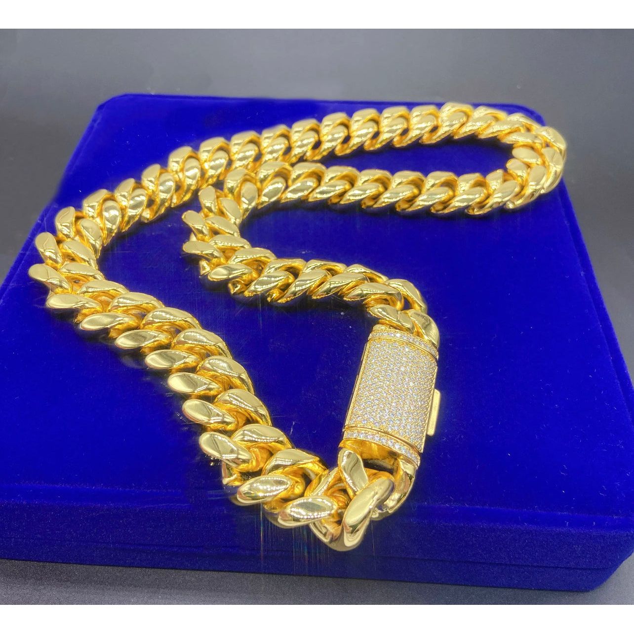 Miami Cuban Link Stainless Steel Moissanite Chain