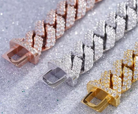 Diamond Prong Link Bracelet 15mm