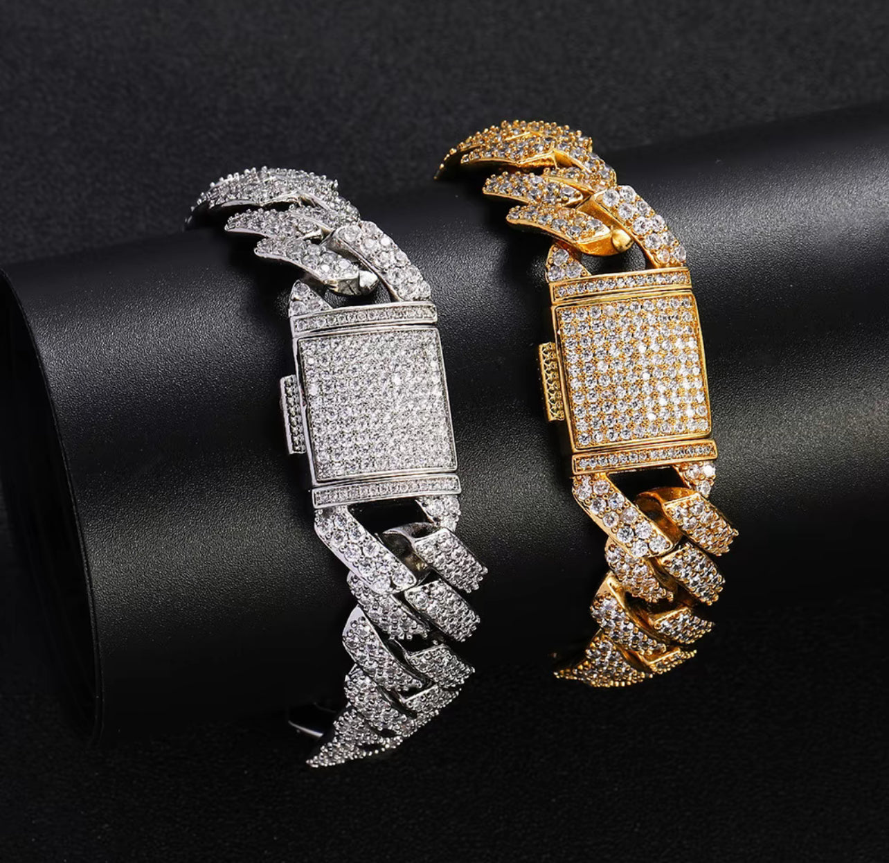 Diamond Prong Cuban Link Bracelet- 12mm