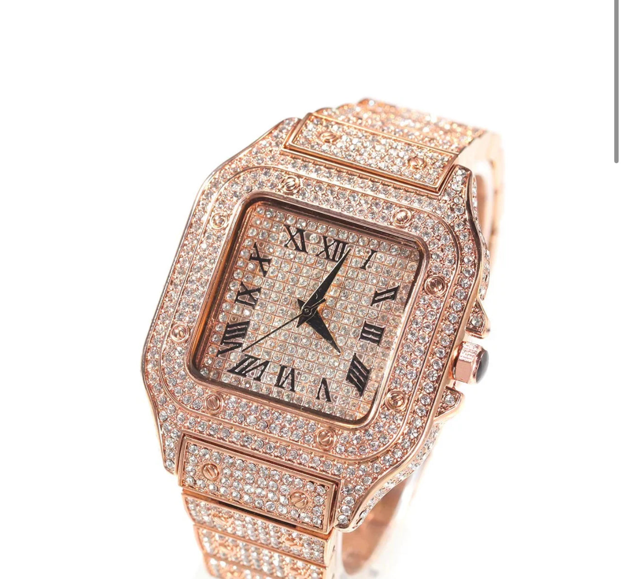 Iced Out Square Dial Watch