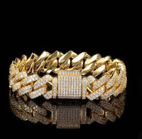 Diamond Prong Cuban Link Bracelet- 12mm