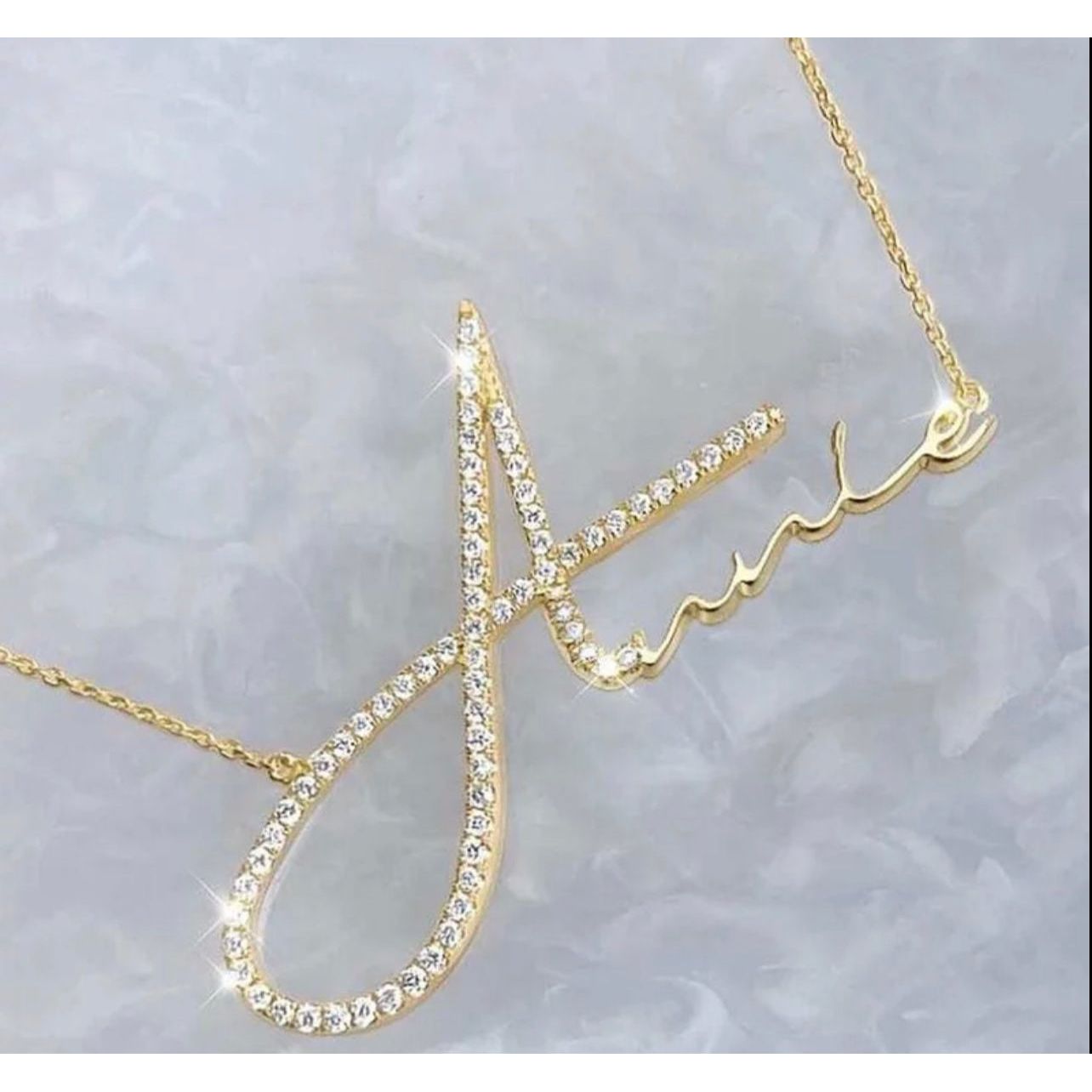 Cursive Diamond Name Necklace
