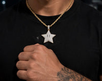18k Iced Star Mario Pendant