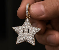 18k Iced Star Mario Pendant