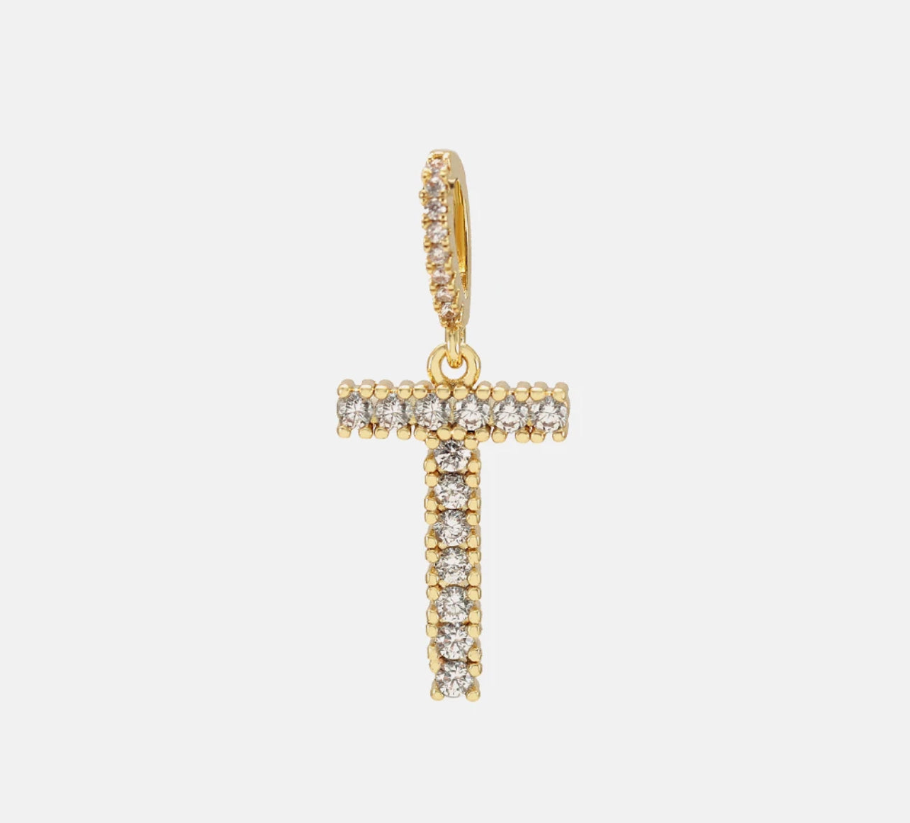 Diamond Letter Necklace & 18” Chain
