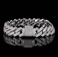 Diamond Prong Cuban Link Bracelet- 12mm