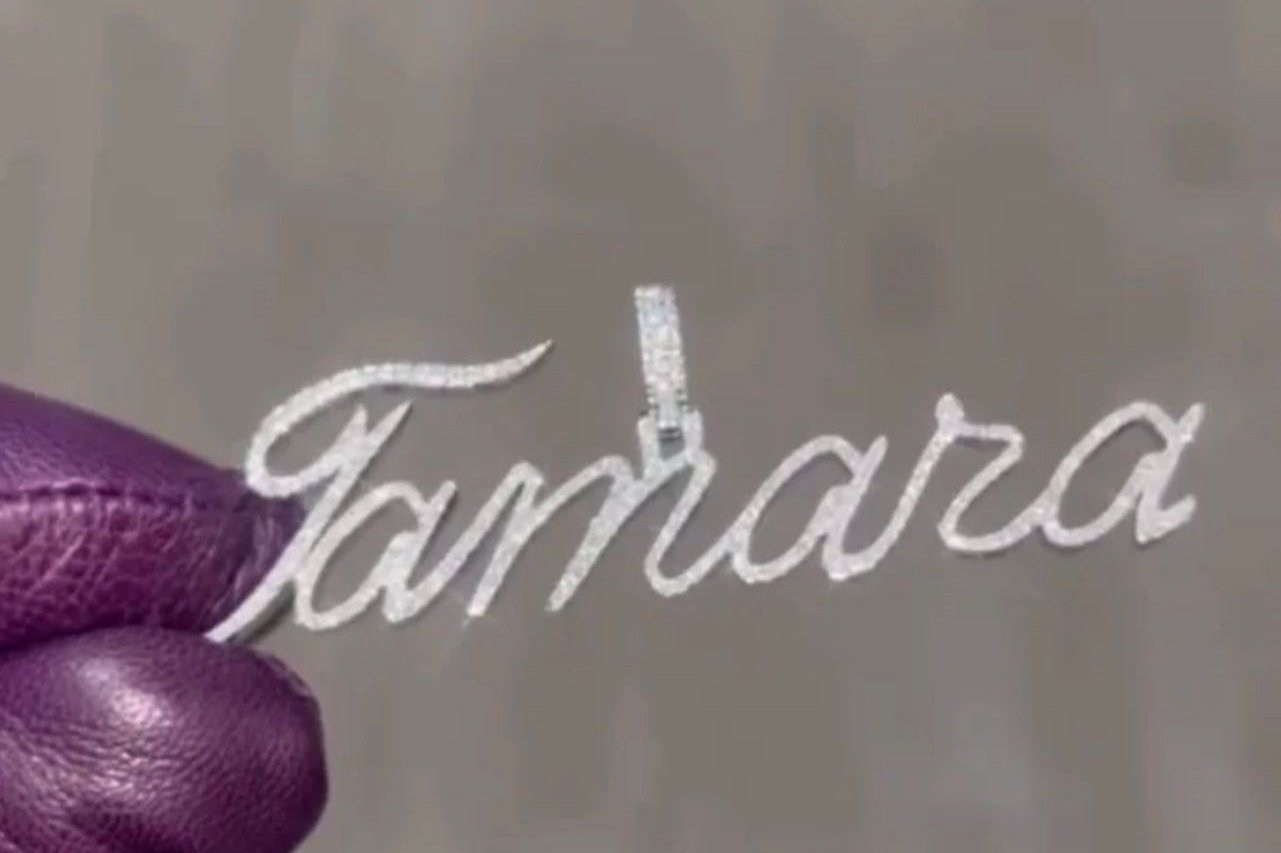 Custom Cursive Diamond Name Pendant