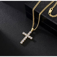 14kt Gold Vermeil 925 Silver Moissanite Cross Pendant