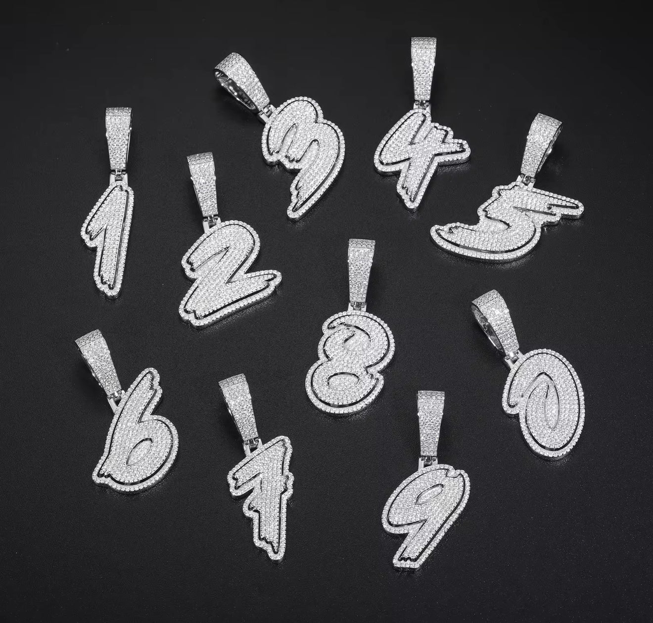 Moissanite Numbers Pendant