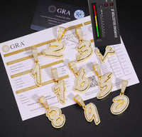 Moissanite Numbers Pendant