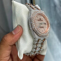 Audemars Piguet Royal Oak Dual Tone Iced Out Moissanite Diamond Watch