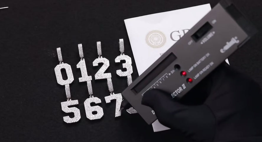 Moissanite Arabic Number Pendant