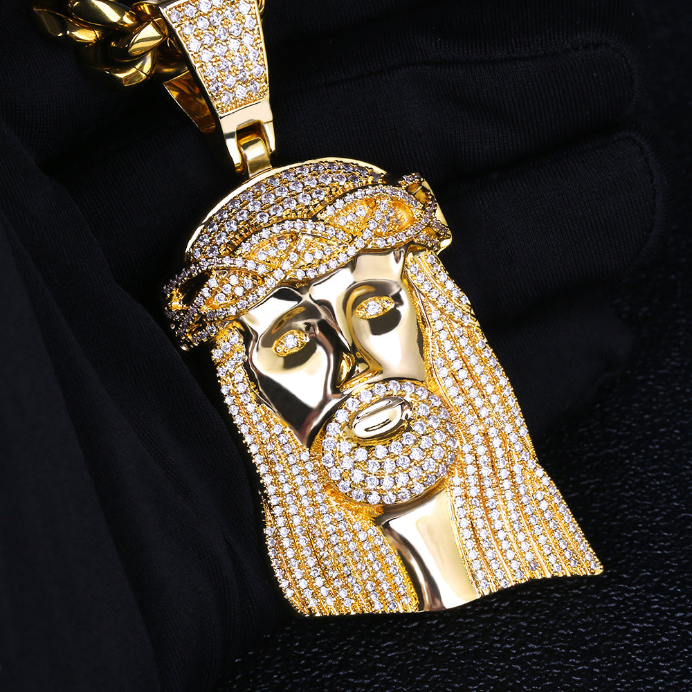 Large Gold Jesus Pendant