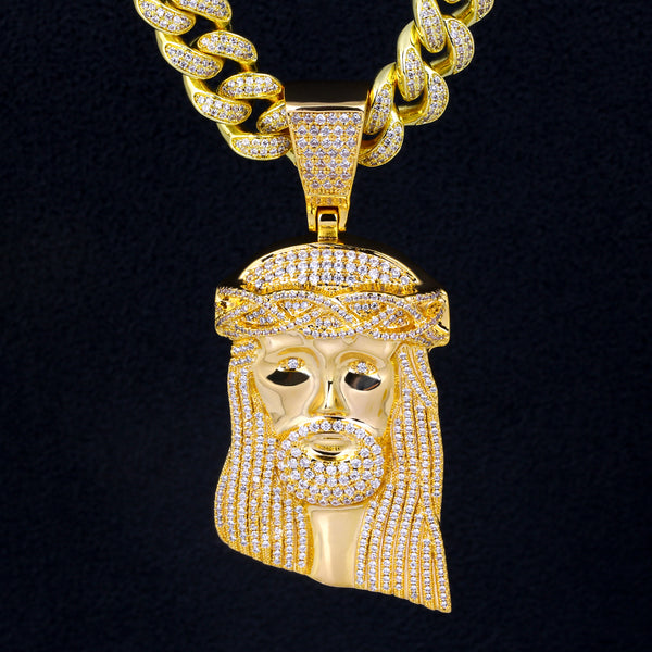 Large Gold Jesus Pendant