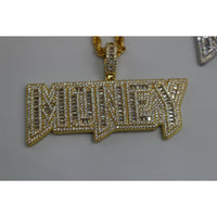 Money Baguette VVS CZ Hip Hop Iced Out Pendant
