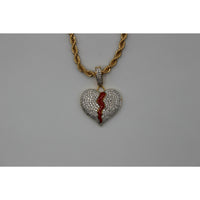 Moissanite Broken Heart Pendant