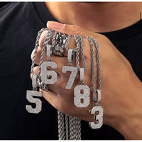 Moissanite Arabic Number Pendant