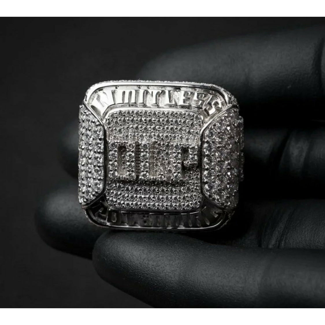CUSTOM DIAMOND CHAMPIONSHIP RING-CZ & MOISSANITE
