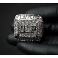 CUSTOM DIAMOND CHAMPIONSHIP RING-CZ & MOISSANITE