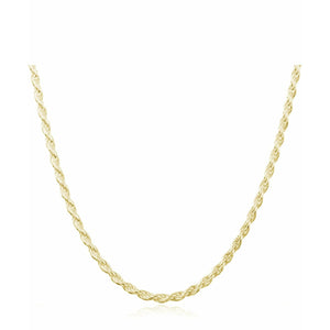 2mm 925 Sterling Silver Gold rope chain