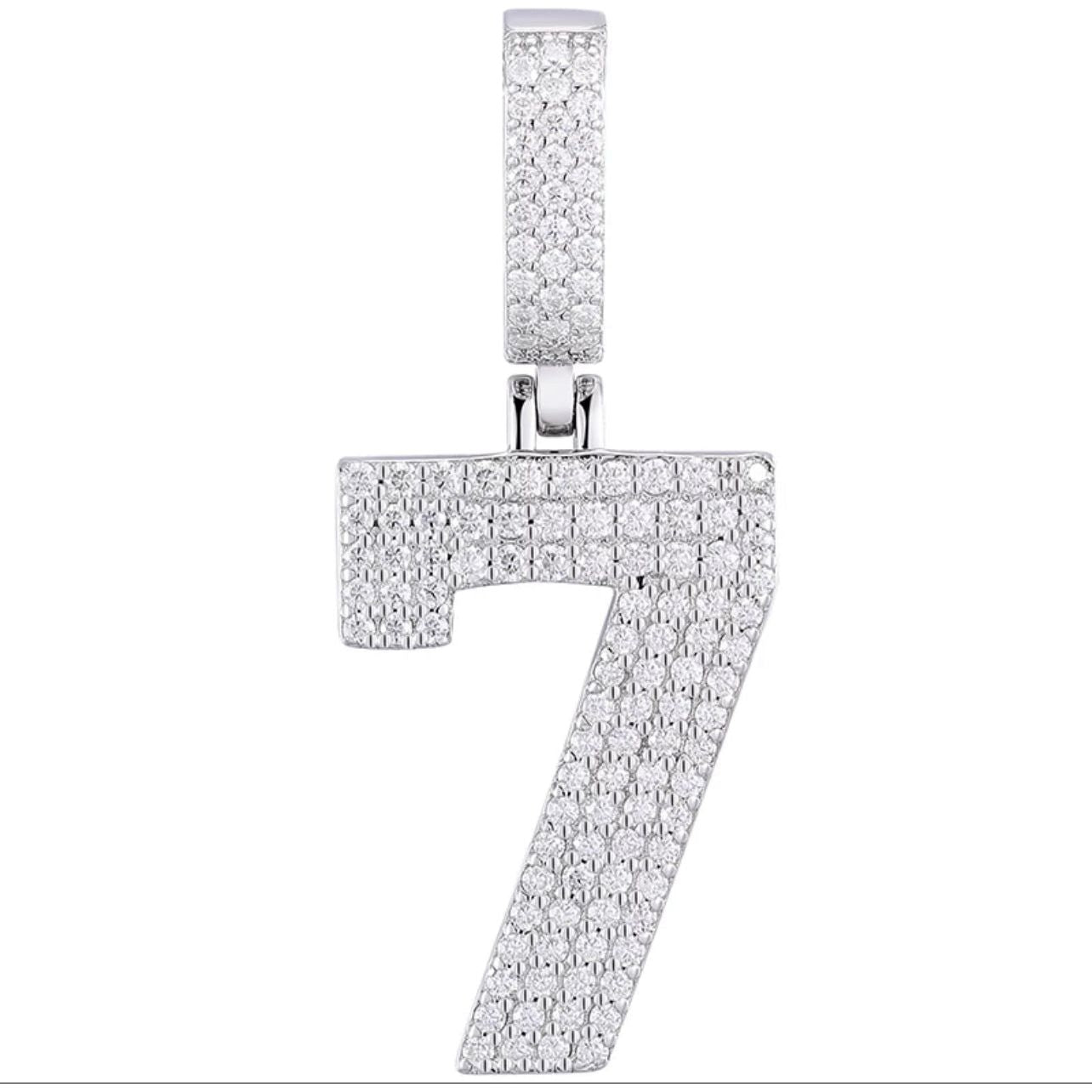 Moissanite Arabic Number Pendant