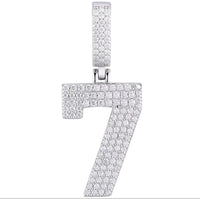 Moissanite Arabic Number Pendant