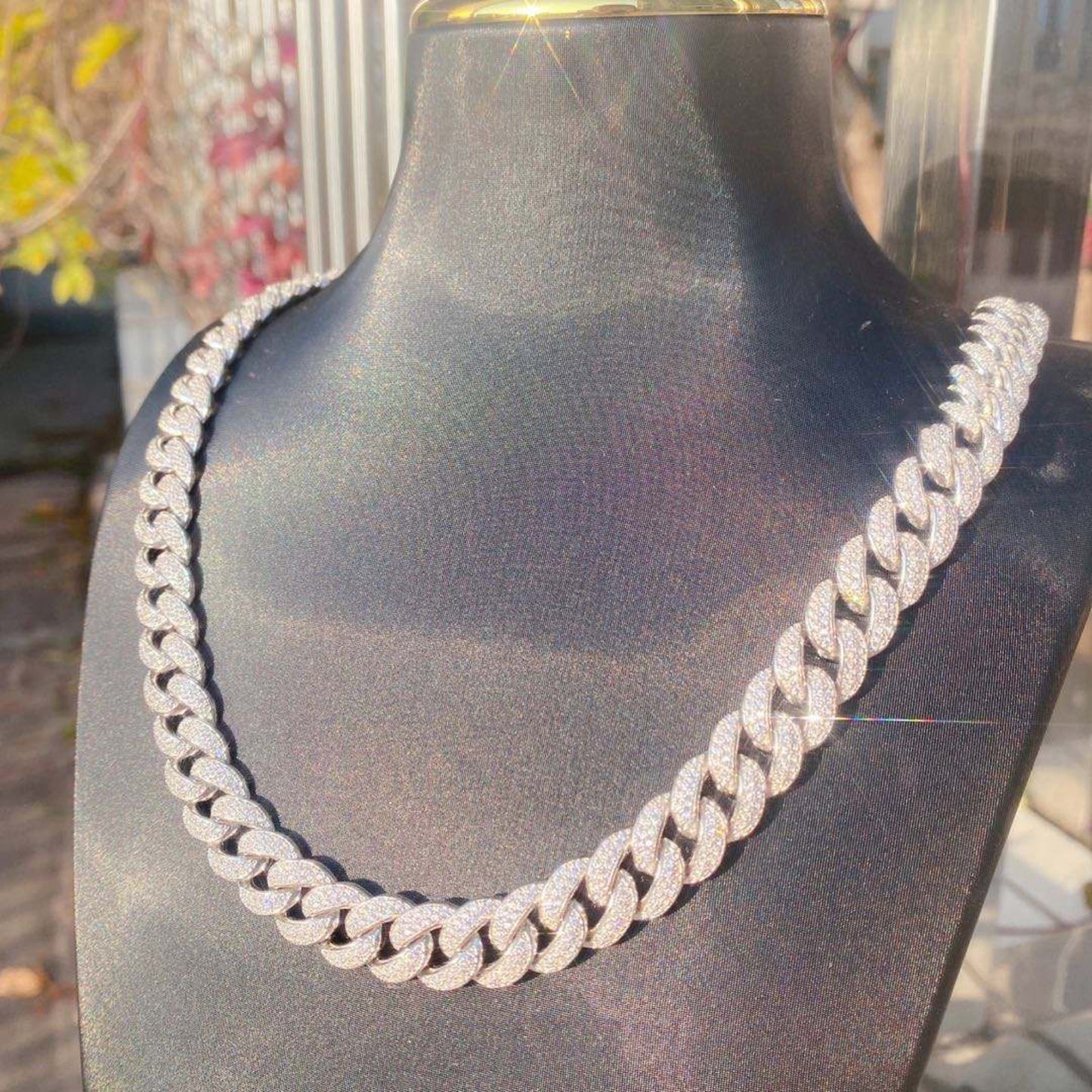 12mm Moissanite Cuban Link Chain