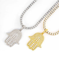 VVS Moissanite Iced Out Hamsa Pendant