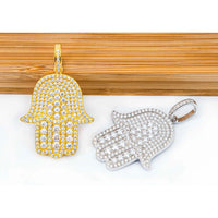 VVS Moissanite Iced Out Hamsa Pendant