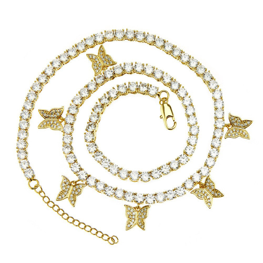 4mm Butterfly Tennis Necklace