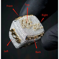 CUSTOM DIAMOND CHAMPIONSHIP RING-CZ & MOISSANITE