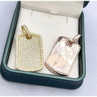 Iced Out Moissanite Dog Tag Pendant