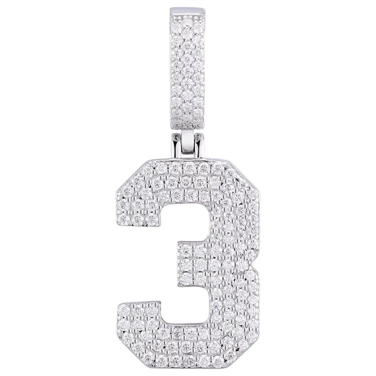 Moissanite Arabic Number Pendant