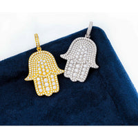 VVS Moissanite Iced Out Hamsa Pendant