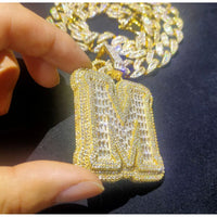 Single Letter Baguette Pendant