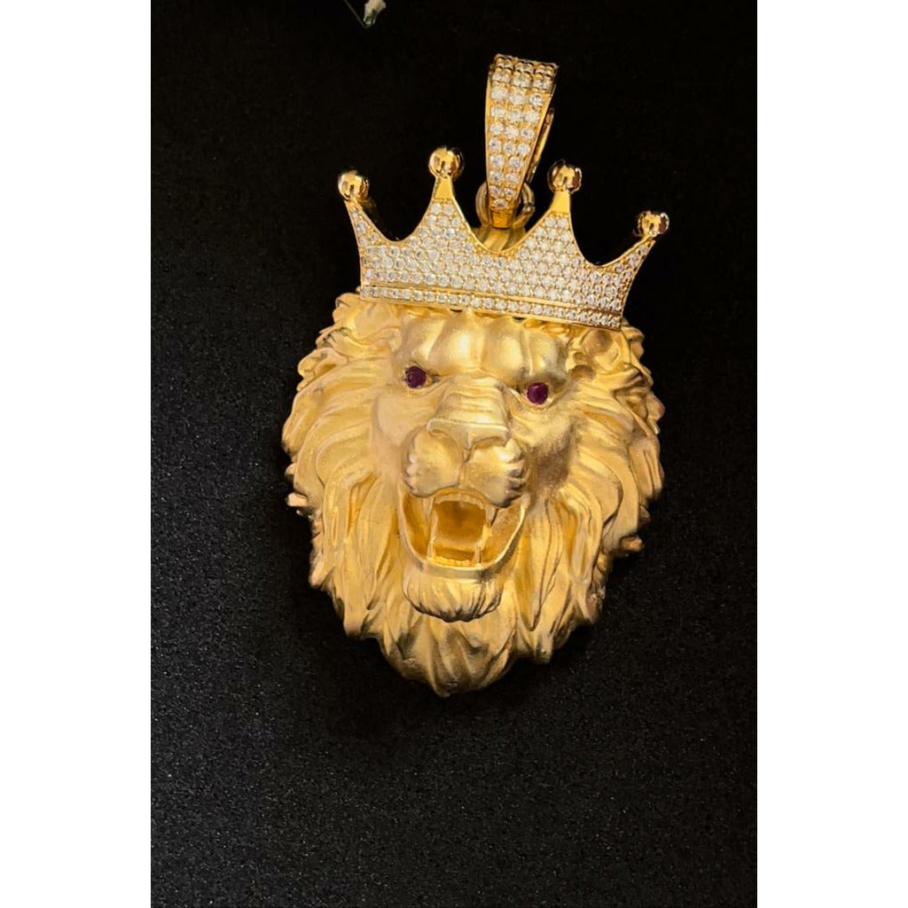 Moissanite Matte Lion Pendant
