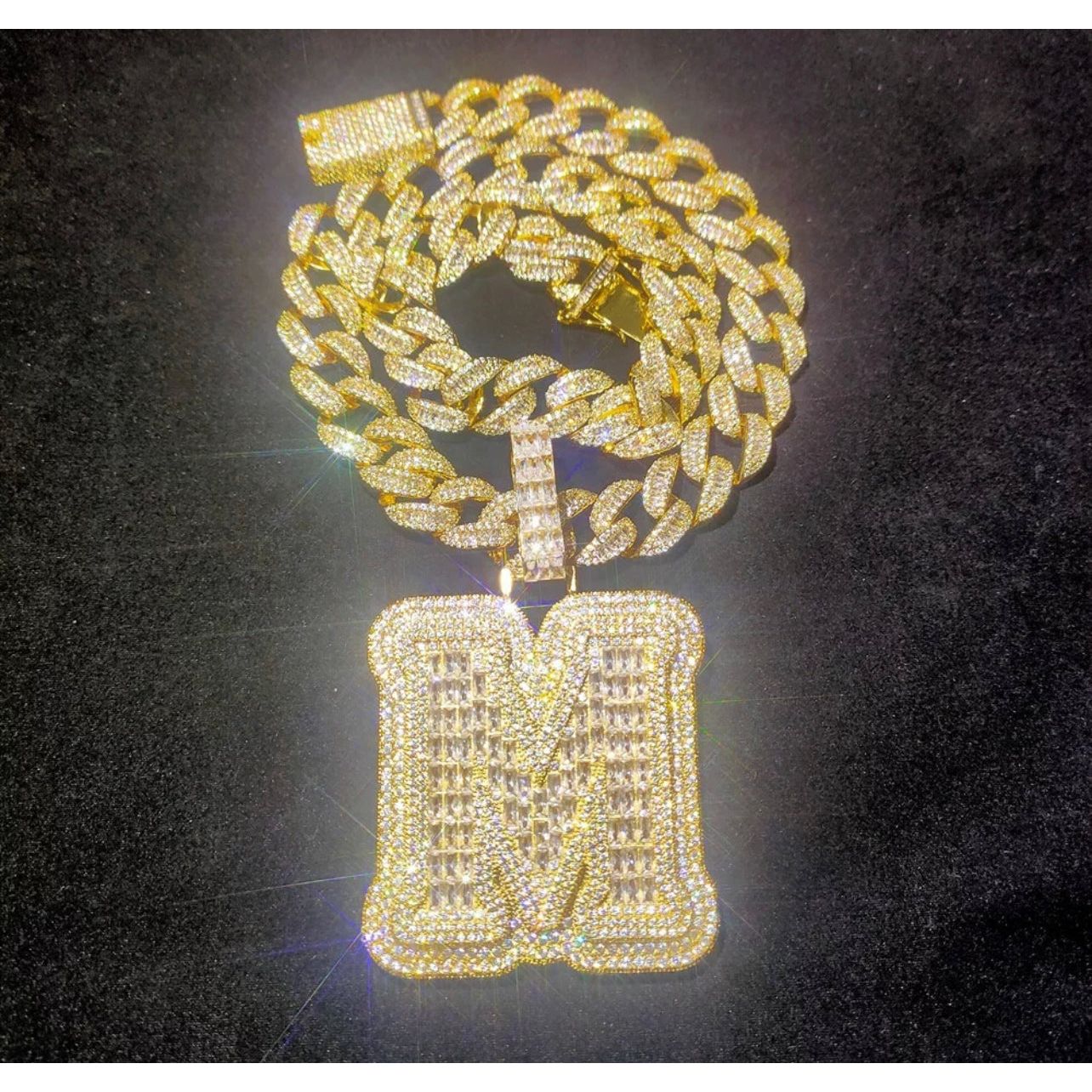 Single Letter Baguette Pendant