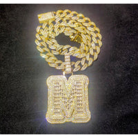 Single Letter Baguette Pendant