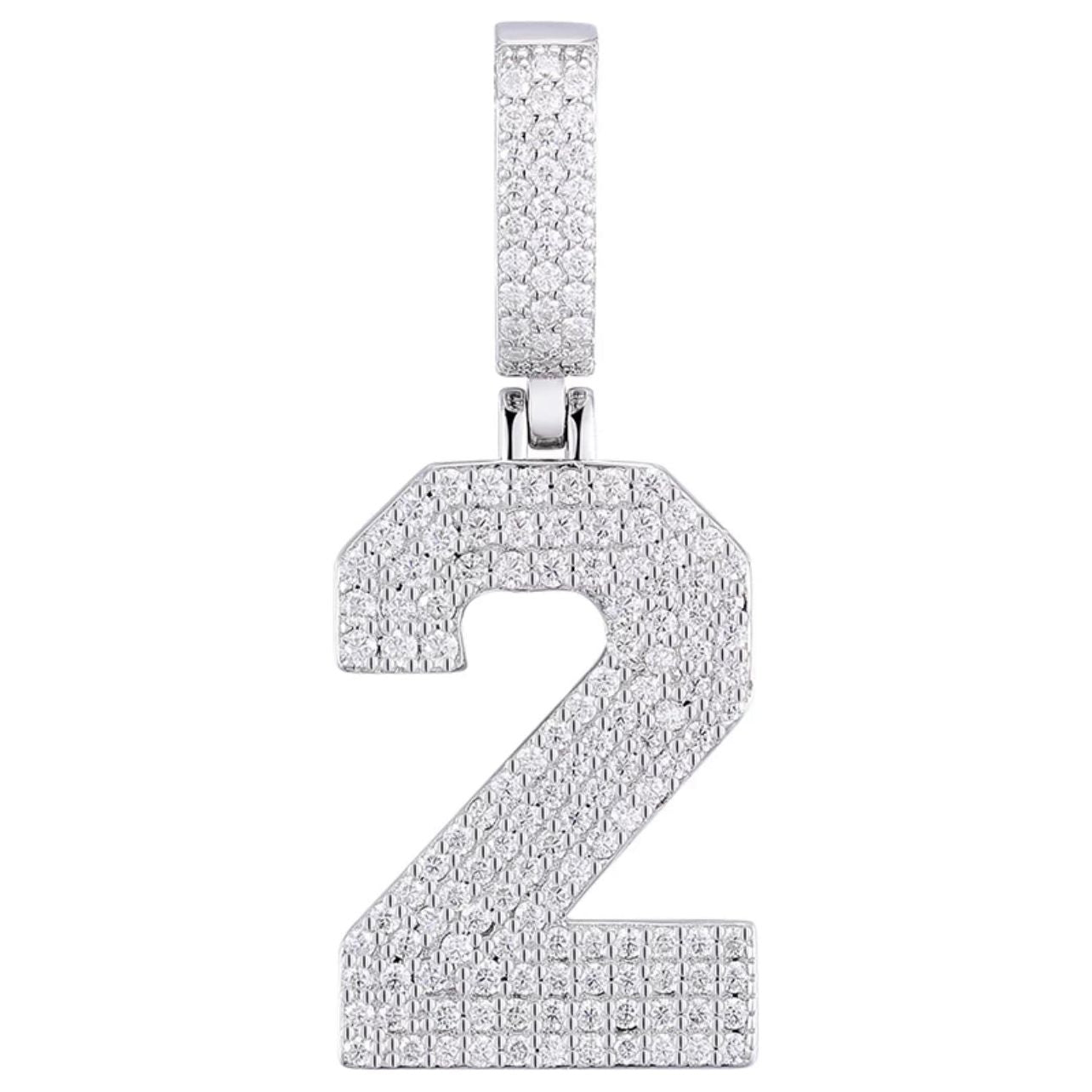 Moissanite Arabic Number Pendant