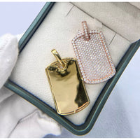 Iced Out Moissanite Dog Tag Pendant