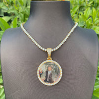 Round Moissanite Picture Pendant