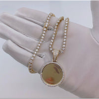 Round Moissanite Picture Pendant