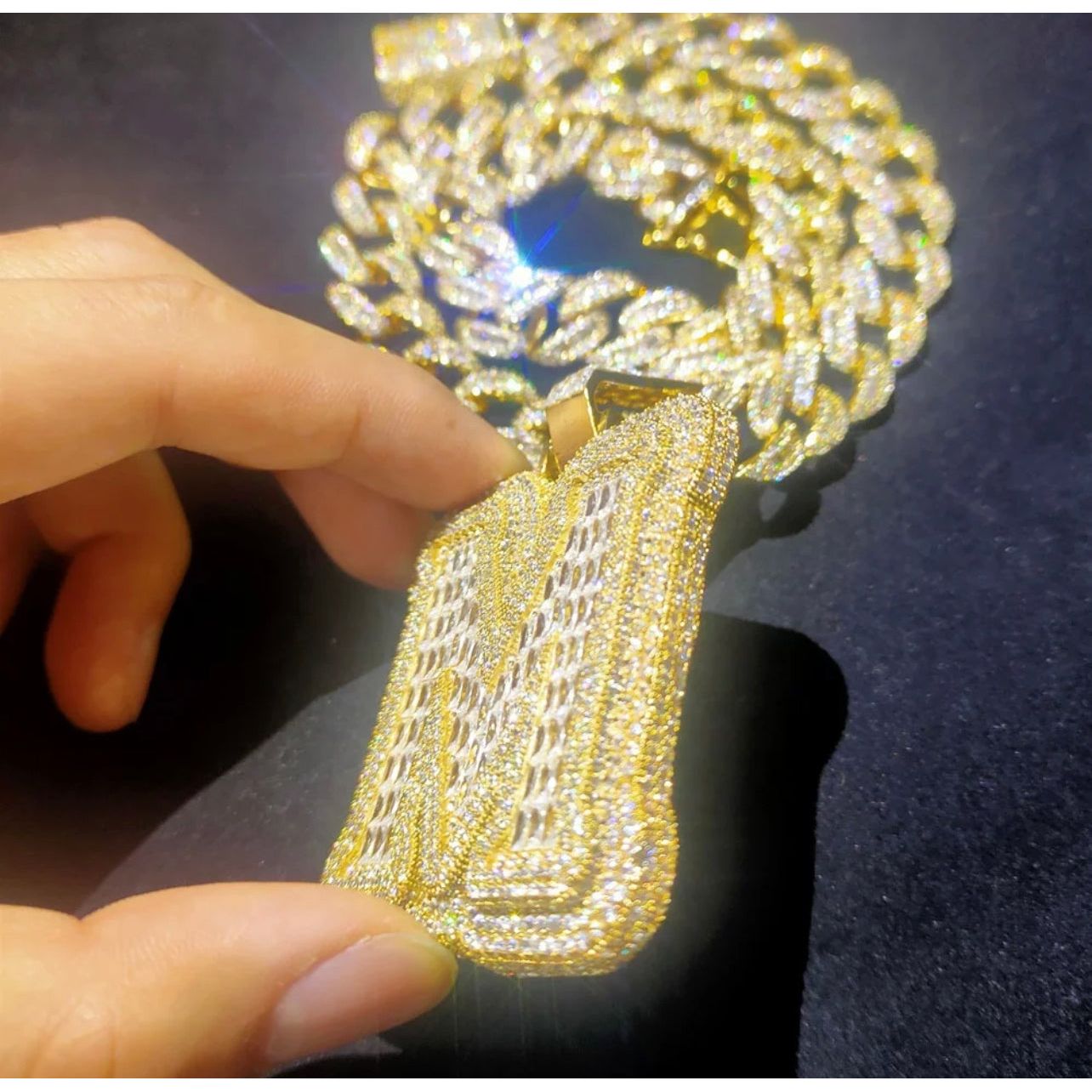 Single Letter Baguette Pendant