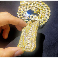 Single Letter Baguette Pendant